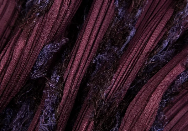 プリーツプリーズPLEATS PLEASE バイアスフリンジスキッパーカットソー 紫3 K-109941_015