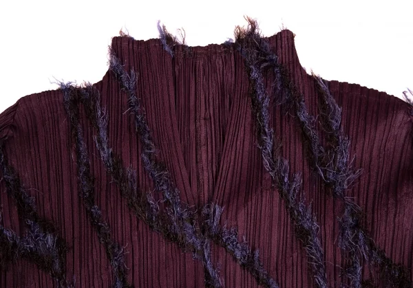 プリーツプリーズPLEATS PLEASE バイアスフリンジスキッパーカットソー 紫3 K-109941_004