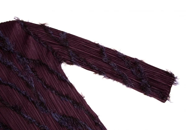 プリーツプリーズPLEATS PLEASE バイアスフリンジスキッパーカットソー 紫3 K-109941_005