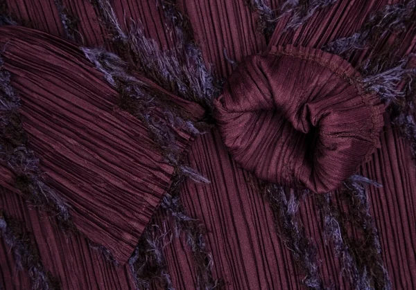 プリーツプリーズPLEATS PLEASE バイアスフリンジスキッパーカットソー 紫3 K-109941_006
