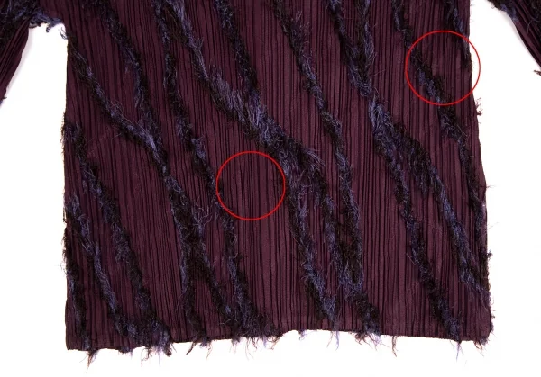 プリーツプリーズPLEATS PLEASE バイアスフリンジスキッパーカットソー 紫3 K-109941_007