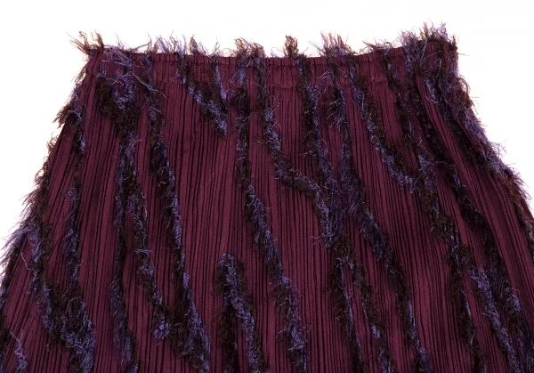 プリーツプリーズPLEATS PLEASE バイアスフリンジスカート 紫3 K-109942_003
