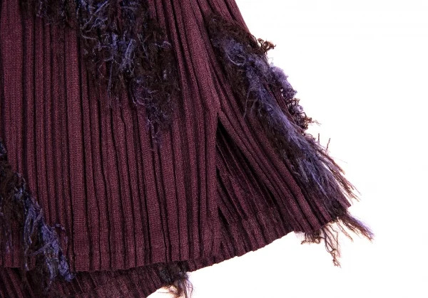 プリーツプリーズPLEATS PLEASE バイアスフリンジスカート 紫3 K-109942_006