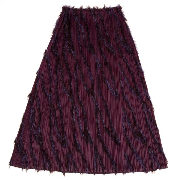 プリーツプリーズPLEATS PLEASE バイアスフリンジスカート 紫3 K-109942_008