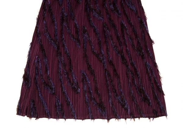 プリーツプリーズPLEATS PLEASE バイアスフリンジセットアップスーツ 紫3 K-109943_014