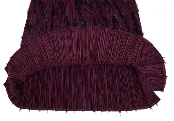 プリーツプリーズPLEATS PLEASE バイアスフリンジセットアップスーツ 紫3 K-109943_015