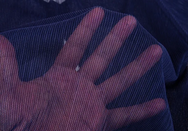 プリーツプリーズPLEATS PLEASE メッシュカーディガン 紺3 K-109948_012