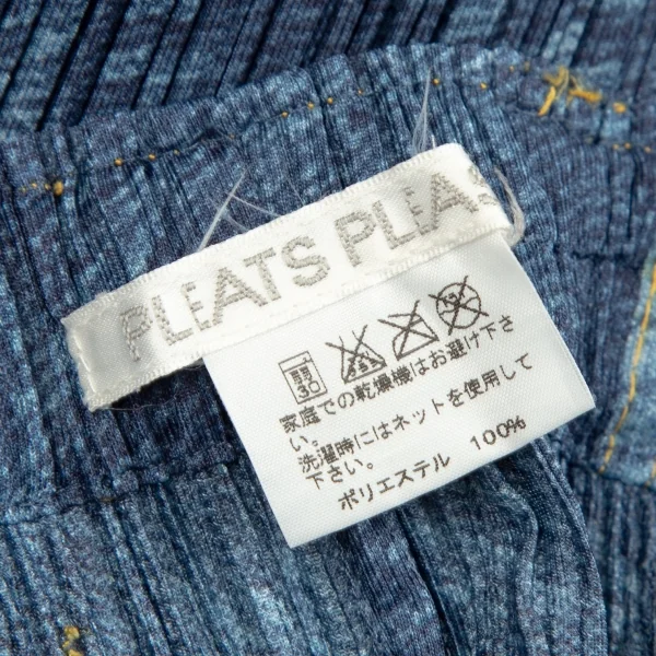 プリーツプリーズPLEATS PLEASE デニム転写ステッチパンツ インディゴ2 K-109968_013