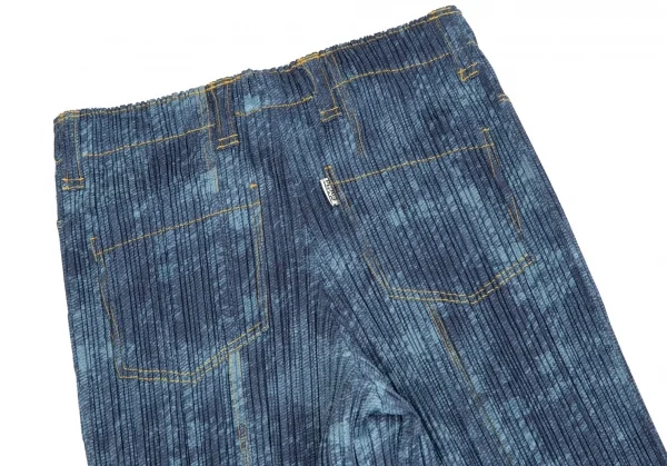 プリーツプリーズPLEATS PLEASE デニム転写ステッチパンツ インディゴ2 K-109968_009