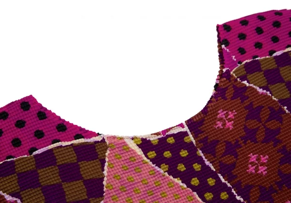 イッセイミヤケ ミーISSEY MIYAKE me マルチパターンプリントボックスプリーツTシャツ ピンク他F K-109971_004