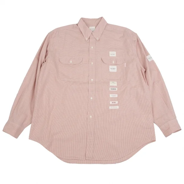 カールヘルムKarl Helmut ロゴパッチ貼り付けチェックボタンダウンシャツ ピンクL位 K-109981_001