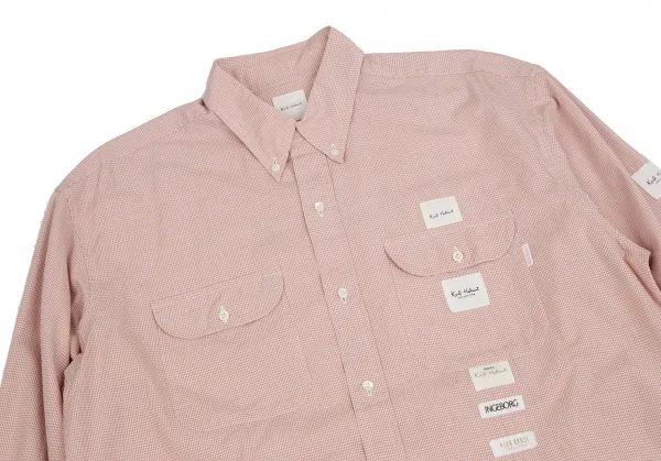 カールヘルムKarl Helmut ロゴパッチ貼り付けチェックボタンダウンシャツ ピンクL位 K-109981_002