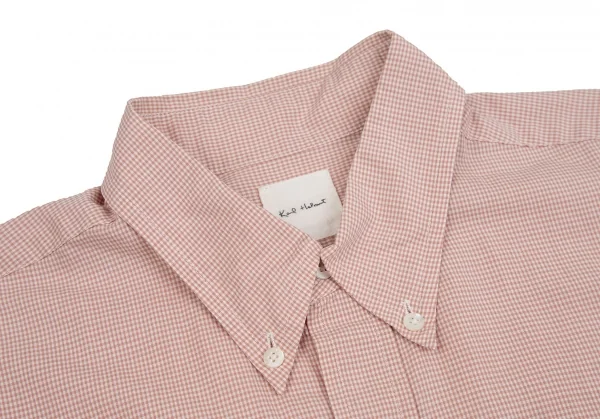 カールヘルムKarl Helmut ロゴパッチ貼り付けチェックボタンダウンシャツ ピンクL位 K-109981_003