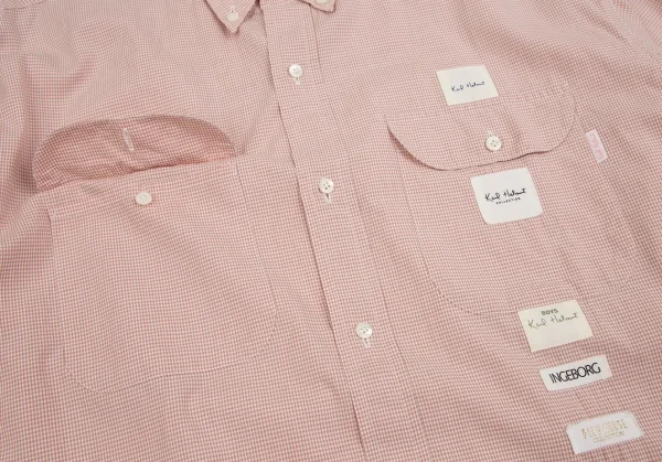 カールヘルムKarl Helmut ロゴパッチ貼り付けチェックボタンダウンシャツ ピンクL位 K-109981_006