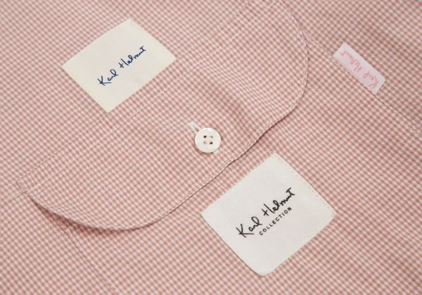 カールヘルムKarl Helmut ロゴパッチ貼り付けチェックボタンダウンシャツ ピンクL位 K-109981_008