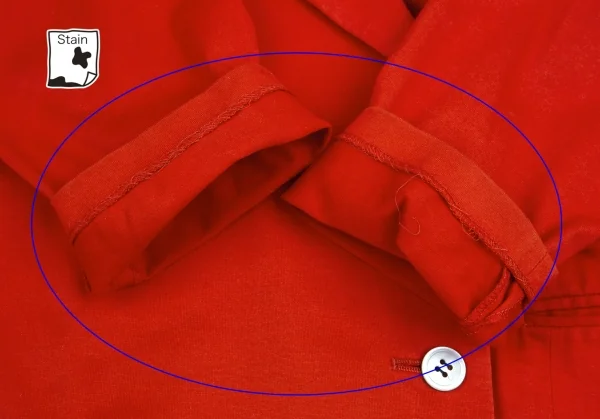 ヨウジヤマモト ファムYohji Yamamoto FEMMEコットン天竺カッティングデザインダブルジャケット 赤M K-110010_010