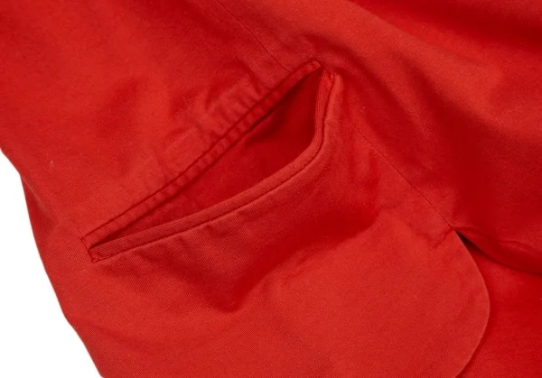 ヨウジヤマモト ファムYohji Yamamoto FEMMEコットン天竺カッティングデザインダブルジャケット 赤M K-110010_012