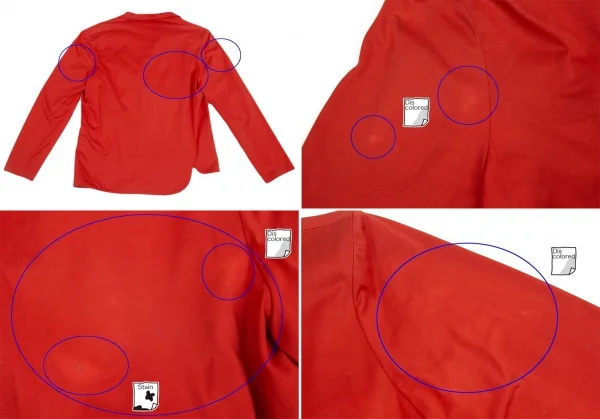 ヨウジヤマモト ファムYohji Yamamoto FEMMEコットン天竺カッティングデザインダブルジャケット 赤M K-110010_014