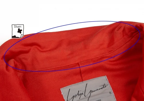 ヨウジヤマモト ファムYohji Yamamoto FEMMEコットン天竺カッティングデザインダブルジャケット 赤M K-110010_005