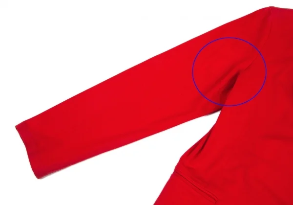 ヨウジヤマモト ファムYohji Yamamoto FEMMEコットン天竺カッティングデザインダブルジャケット 赤M K-110010_007