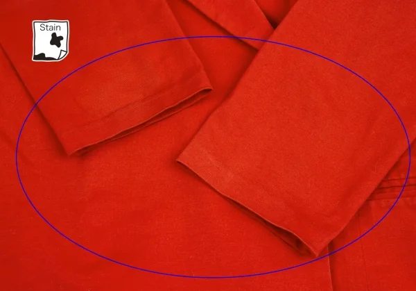 ヨウジヤマモト ファムYohji Yamamoto FEMMEコットン天竺カッティングデザインダブルジャケット 赤M K-110010_009