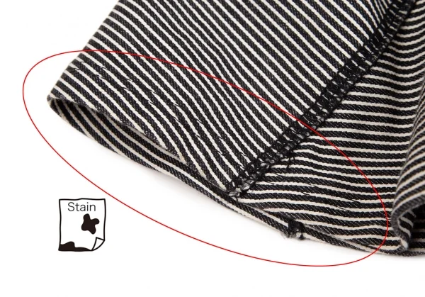 トリココムデギャルソンtricot COMME des GARCONSコットンボーダーインサイドアウトスカート 黒白M K-110021_010