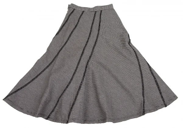 トリココムデギャルソンtricot COMME des GARCONSコットンボーダーインサイドアウトスカート 黒白M K-110021_012