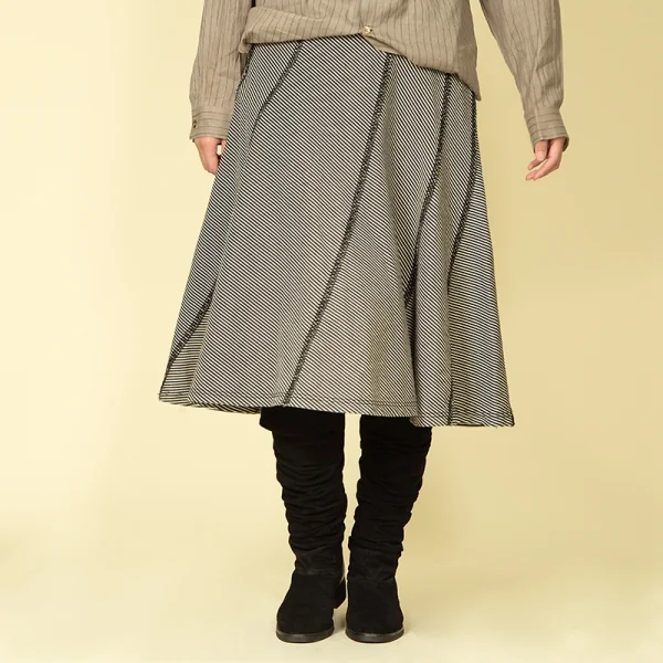 トリココムデギャルソンtricot COMME des GARCONSコットンボーダーインサイドアウトスカート 黒白M K-110021_015