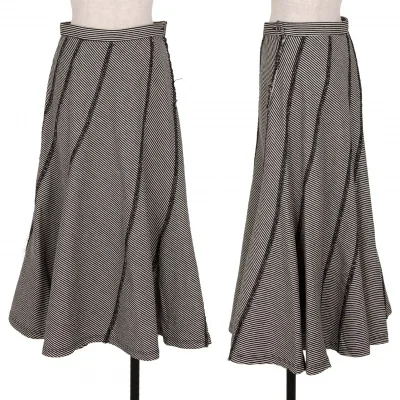 トリココムデギャルソンtricot COMME des GARCONSコットンボーダーインサイドアウトスカート