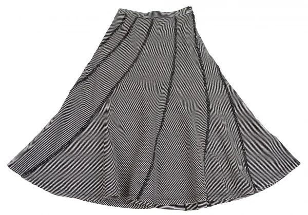 トリココムデギャルソンtricot COMME des GARCONSコットンボーダーインサイドアウトスカート 黒白M K-110021_002