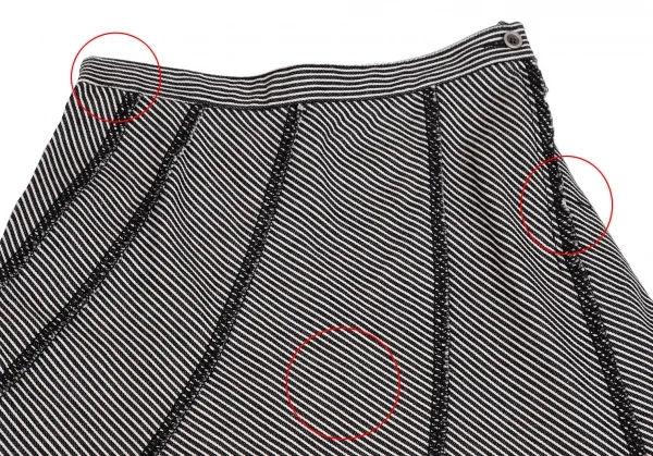 トリココムデギャルソンtricot COMME des GARCONSコットンボーダーインサイドアウトスカート 黒白M K-110021_003