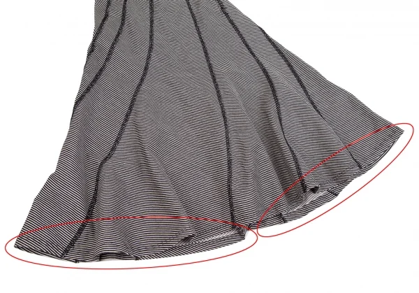 トリココムデギャルソンtricot COMME des GARCONSコットンボーダーインサイドアウトスカート 黒白M K-110021_009