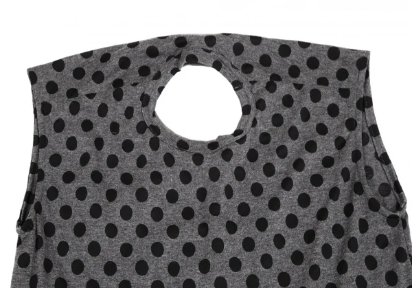 ジュンヤワタナベ コムデギャルソンJUNYA WATANABE COMME des GARCONS バックサークルカッティングドットノースリーブカットソー グレー黒S K-110030_011