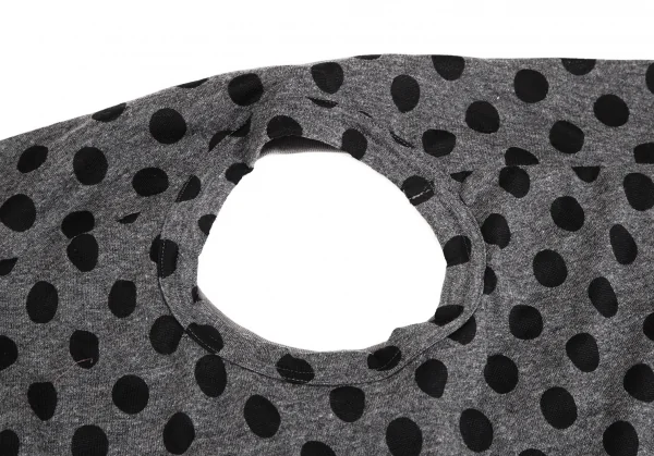 ジュンヤワタナベ コムデギャルソンJUNYA WATANABE COMME des GARCONS バックサークルカッティングドットノースリーブカットソー グレー黒S K-110030_012