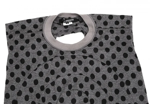 ジュンヤワタナベ コムデギャルソンJUNYA WATANABE COMME des GARCONS バックサークルカッティングドットノースリーブカットソー グレー黒S K-110030_003