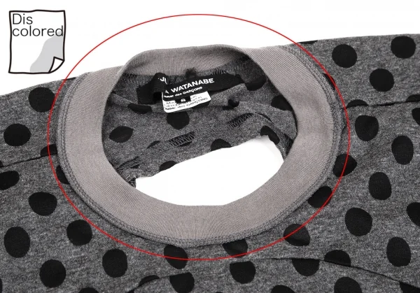 ジュンヤワタナベ コムデギャルソンJUNYA WATANABE COMME des GARCONS バックサークルカッティングドットノースリーブカットソー グレー黒S K-110030_004