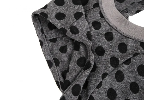 ジュンヤワタナベ コムデギャルソンJUNYA WATANABE COMME des GARCONS バックサークルカッティングドットノースリーブカットソー グレー黒S K-110030_005