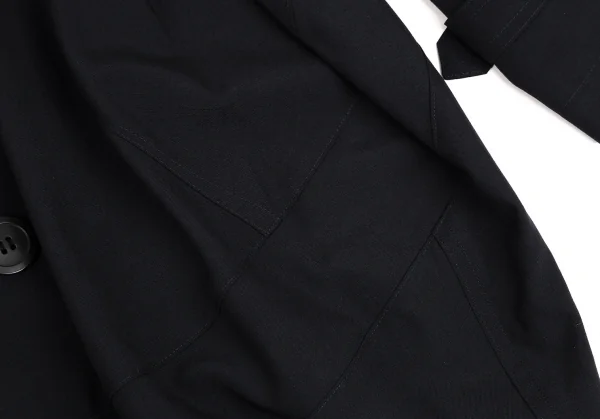 ジュンヤワタナベ コムデギャルソンJUNYA WATANABE COMME des GARCONS ウールギャバスクエアネックロングジャケット 紺S K-110034_012