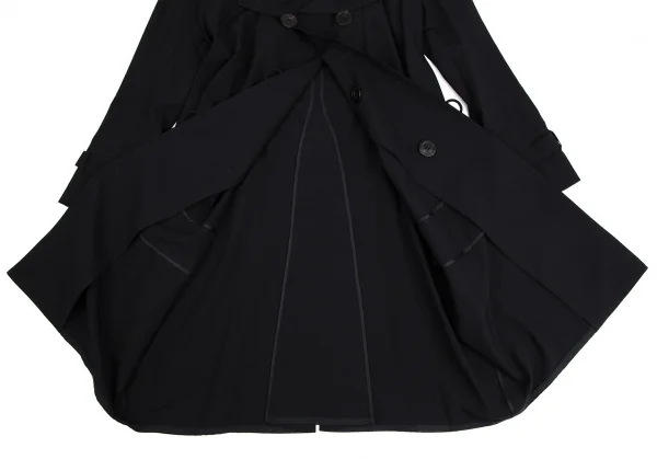 ジュンヤワタナベ コムデギャルソンJUNYA WATANABE COMME des GARCONS ウールギャバスクエアネックロングジャケット 紺S K-110034_013