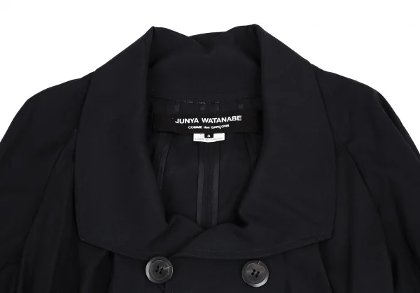 ジュンヤワタナベ コムデギャルソンJUNYA WATANABE COMME des GARCONS ウールギャバスクエアネックロングジャケット 紺S K-110034_004