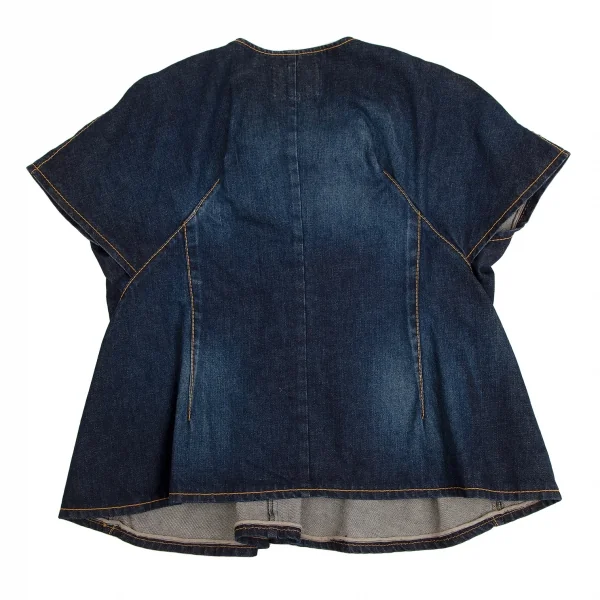 ジュンヤワタナベ コムデギャルソンJUNYA WATANABE COMME des GARCONS denim リボンデザイン半袖プルオーバートップス インディゴS K-110035_010