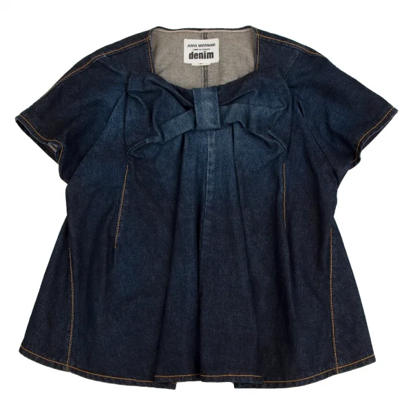 ジュンヤワタナベ コムデギャルソンJUNYA WATANABE COMME des GARCONS denim リボンデザイン半袖プルオーバートップス インディゴS K-110035_002