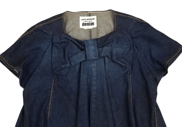 ジュンヤワタナベ コムデギャルソンJUNYA WATANABE COMME des GARCONS denim リボンデザイン半袖プルオーバートップス インディゴS K-110035_003