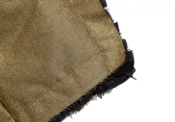 コムデギャルソンCOMME des GARCONS フリルカッティング中綿ボリュームグリッタースカート ゴールド黒S K-110036_012