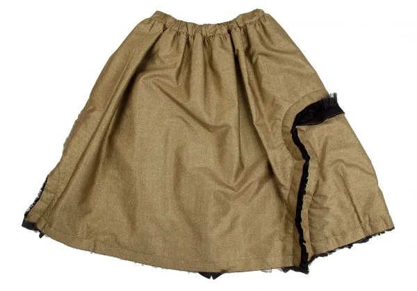 コムデギャルソンCOMME des GARCONS フリルカッティング中綿ボリュームグリッタースカート ゴールド黒S K-110036_014
