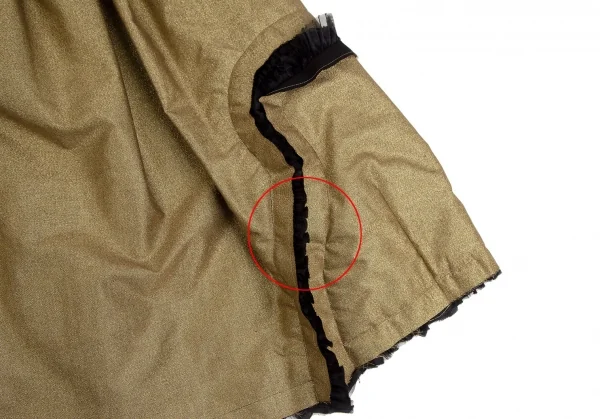 コムデギャルソンCOMME des GARCONS フリルカッティング中綿ボリュームグリッタースカート ゴールド黒S K-110036_015