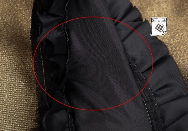 コムデギャルソンCOMME des GARCONS フリルカッティング中綿ボリュームグリッタースカート ゴールド黒S K-110036_016