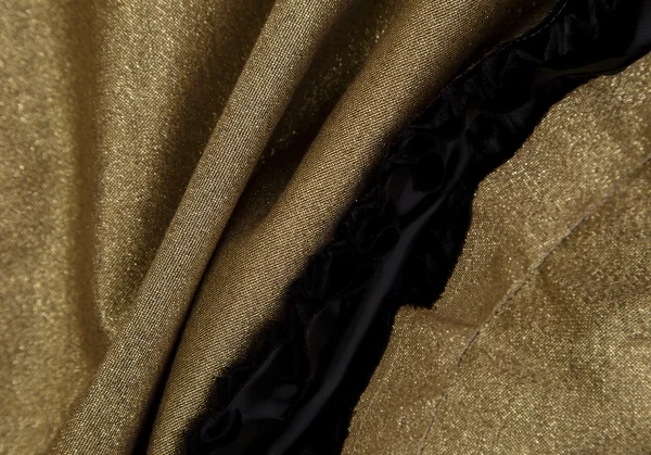 コムデギャルソンCOMME des GARCONS フリルカッティング中綿ボリュームグリッタースカート ゴールド黒S K-110036_018