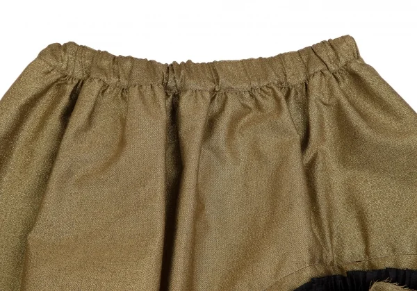 コムデギャルソンCOMME des GARCONS フリルカッティング中綿ボリュームグリッタースカート ゴールド黒S K-110036_003