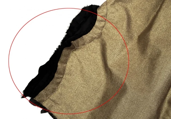 コムデギャルソンCOMME des GARCONS フリルカッティング中綿ボリュームグリッタースカート ゴールド黒S K-110036_008